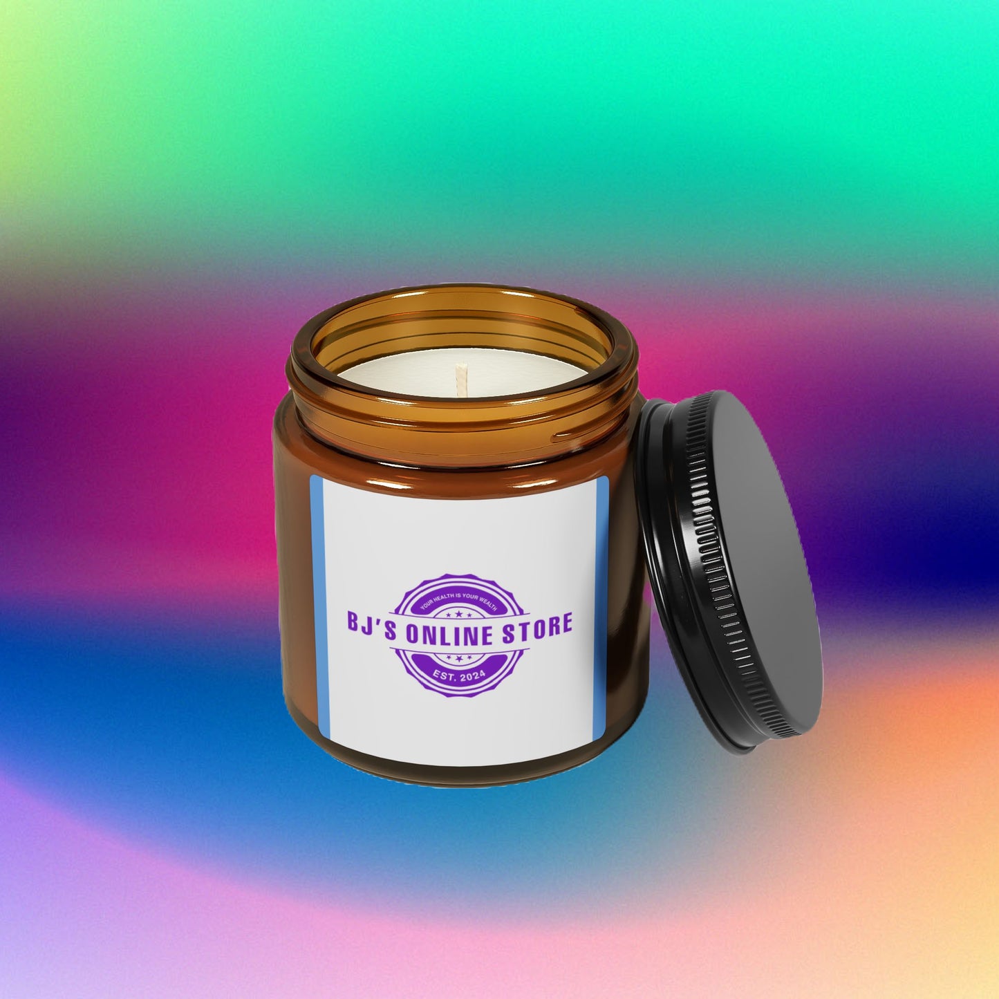 Scented Soy Candle (Multi-Size, Amber Jar) image 1