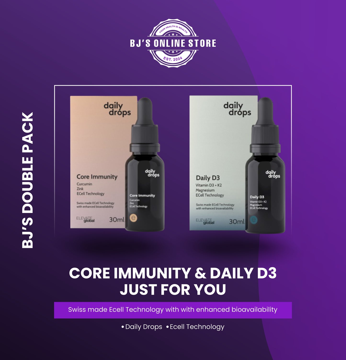 BJ's Core Immunity & D3 Double Pack image 0